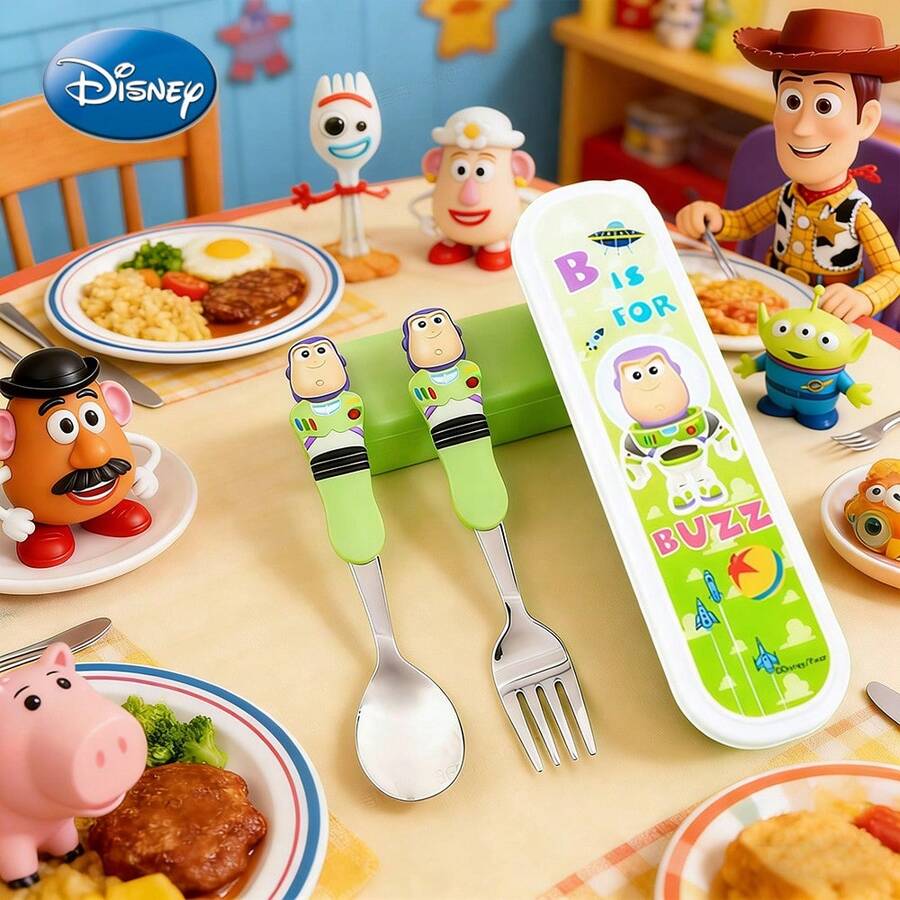 Monogram 1Set Of 2PCS Officially Licensed Judy Buzz Marie Stainless Steel Fork Spoon Kit For Thanksgiving Table Festive Gathering Joyful Moment Two Options Available Ideal Gifts For Birthday Christmas - DH24163-bZ - View 1
