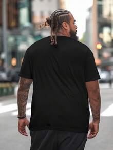 Husband Do Not Pet New Oversized Short-Sleeve-Shirt Featuring American Fashion Prints, Designed And Style Larger Men, Spring And Summer With A Casual Round Neck And Breathable Fabric, Plus Size - Black - View 5