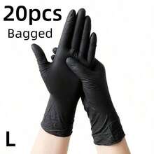 20/100pcs Nitrile Gloves, Cleaning Gloves, Dishwashing Gloves, Household Cleaning Gloves, Disposable Nitrile Gloves, Black Gloves Disposable Nitrile Gloves Household Nitrile Gloves  Powder-Free Nitrile Gloves Touchscreen Compatible Gloves Waterproof Oil-Proof Gloves Non-Slip Grip Gloves  Kitchen Cleaning Dishwashing Hairdressing  Auto Repair  Medical Cleaning  Food Preparation  Affordable Nitrile Gloves  Cleaning Supplies - 黑色 - 查看 10