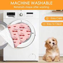 1pc Soft Pet Bed Mat, Reversible Dog Crate Pad With Artistic Cherry Heart Pattern, Washable For Small/Medium/Large Dogs, Suitable For All Seasons - Multicolor - View 5
