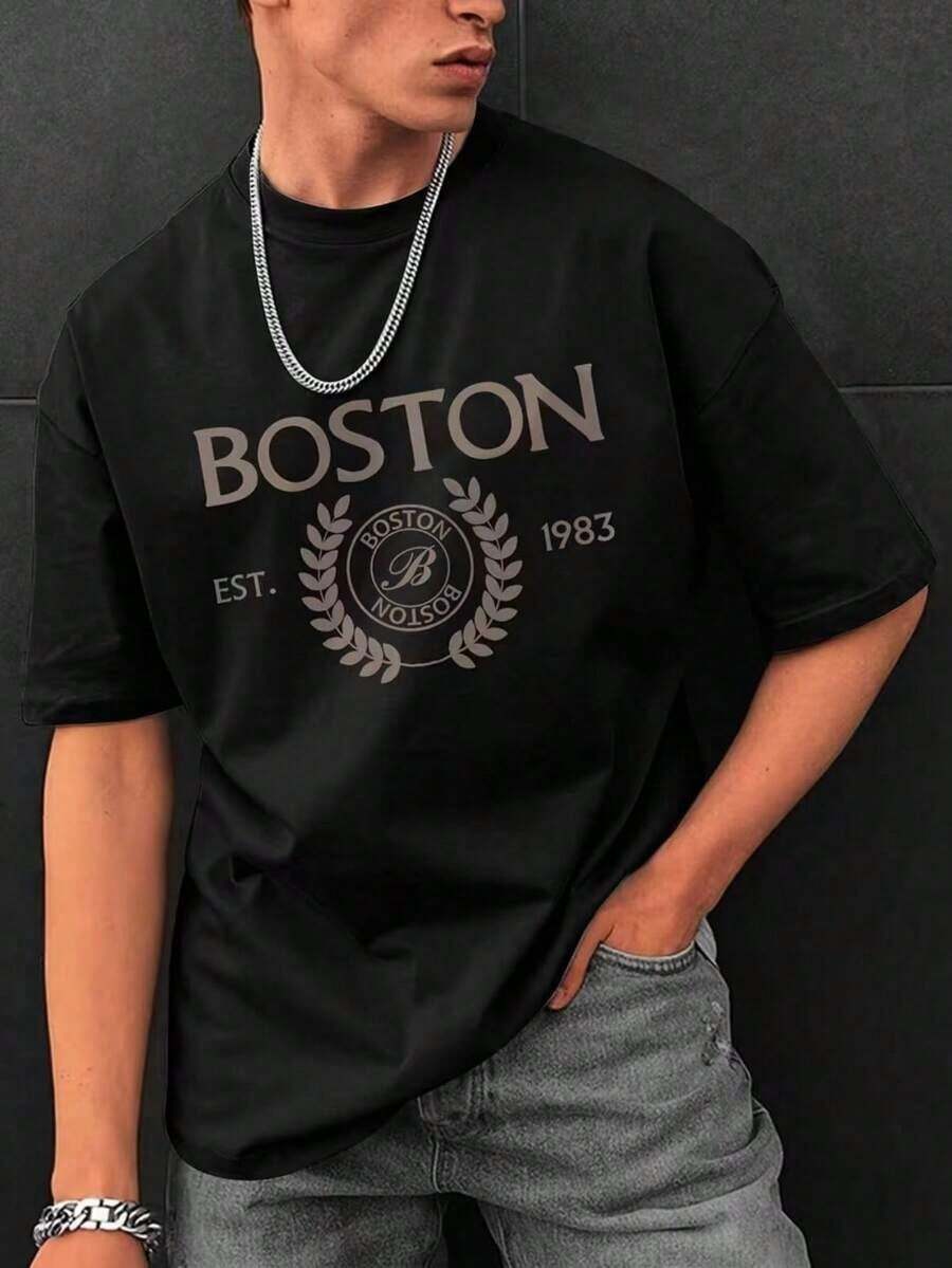 Versatile Casual Loose Fit Short Sleeve T-Shirt With Fun Print, Ideal For Holidays, Work And Everyday Wear - 紅白色 - 查看 1