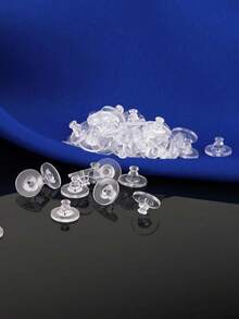 Nút bịt lỗ xỏ khuyên tai, Nút bịt lỗ xỏ khuyên tai bằng silicon, Nút bịt lỗ xỏ khuyên tai bằng cao su trong suốt, Nút bịt tai mềm có đệm, Nút bịt lỗ xỏ khuyên tai bằng silicon ít gây dị ứng (20/50/100 chiếc) - Trong sáng - Xem 4