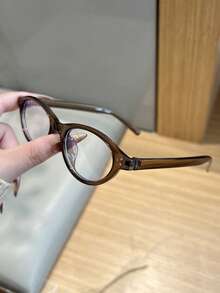 1pc Women's Casual Retro Cat Eye Shaped Burgundy Fashion Small Frame Plain Glasses, Suitable For Daily Wear And Street Photography - Multicolor - View 12