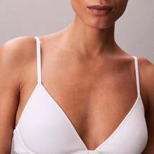 Calvin Klein Icon Cotton Modal Ultralight Lightly Lined Plunge Bra QF8665 Underwear  Women  Bras + Bralettes - trắng - Xem 2