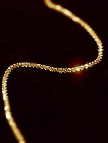 1pc Minimalist Stainless Steel Chain Anklet, Suitable For Vacation & Beach - Golden Cauliflower Chain - View 6