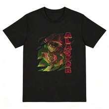 Hazbin Hotels Alastor X Charlie Couple T-Shirt, Anime Fanart Print Casual Tee. Suitable As A Gift. Women's T-Shirt. Elegant Blouses. Boho Chic. Soft, Breathable, And Comfortable Women's Top, Ideal For Spring, Summer, And Autumn, Perfect For Vacations, Travel, And Everyday Wear. - 黑色 4 - 查看 7