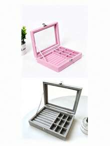 9-Compartment Lockable Jewelry Box With Soft Padding And Secure Lid, Velvet Lining, Ring/Earring/Necklace Storage Tray, Suitable For Home, Travel, Display, Anti-Tangle Anti-Scratch Jewelry Box, Removable Dividers, Travel Essential - Multicolor - View 11