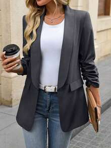 AYYSHEIN LUNE Blazer clásico para mujer, adecuado para el uso diario en otoño/invierno, informalAYY - Gris - Ver 12