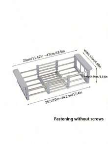 1PC Multifunctional Space-Saving  Stainless Steel Retractable Drainage Basket, Kitchen Sink Collapsible Drainer Rack, Fruit Vegetable Washing Storage Basket For Home Kitchen Countertop Apartment RV Daily Use - Multicolor - View 9