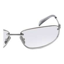 MIU MIU con logotipo de templo de metal, diseño rectangular, estilo unisex y de pareja, en color plateado. - SMUA50_M1BC_F08H1_C_068 - Ver 5