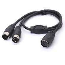 GLHONG MIDI Y Splitter Cable Adapter, Din 5 Pin Female Jack To Dual 2 Male Plug Socket Cable For MIDI Mixers,MIDI Keyboards,Music Mixers Electronic Pianos - White - View 2