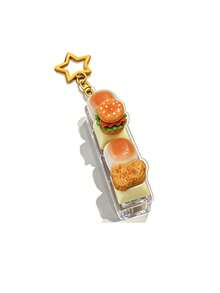 1Pc Chicken Leg Bread-Shaped Keycap Pressure Release Clicker Keychain, Cartoonish Cute Bread And Burger Mechanical Keyboard Buttons, Decompression-Style Fingertip Pendant - 彩色 - 查看 8