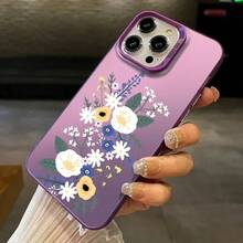 Funda de Lujo con Patrón Floral, Resistente a Golpes, IMD, para iPhone 17 16 15 14 13 12 11 Ais,16e,Pro,Max,Plus Galaxy S22/S23/S24/S25 Plus Ultra Funda Coque - VT-CYK1290 - Ver 3