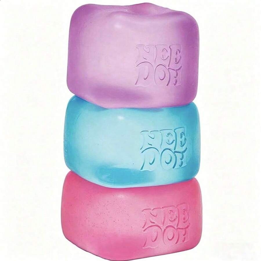 Juguete antiestrés Schylling Cube suave y lindo con textura de malta, cuatro colores, rebote lento, exprimidor cuadrado grande, juguete fidget para aliviar la ansiedad para adolescentes y adultos, regalo ideal para cumpleaños y fiestas