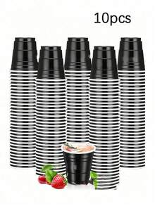 10/20/50/100個迷你杯，適用於調酒、飲料…品嚐，易清洗可重複使用黑色迷你杯，適合烈酒、調酒、果汁和醬料，完美適用於任何派對、派對遊戲、派對拍照、節日和慶祝活動 - 多色 - 查看 11