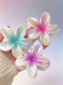 1/3 piezas Pinzas para el cabello con flores de margarita iridiscentes, nuevas pinzas para el cabello con flores marinas, accesorios para el cabello elegantes y versátiles, ganchos para el cabello con flores de colores, decoración para el cabello suave y encantadora - Multicolor - Ver 1
