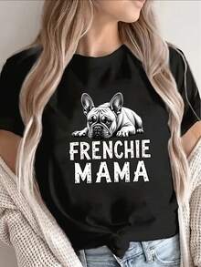 Women's T-Shirt For Spring And Summer - 黑色 - 查看 1