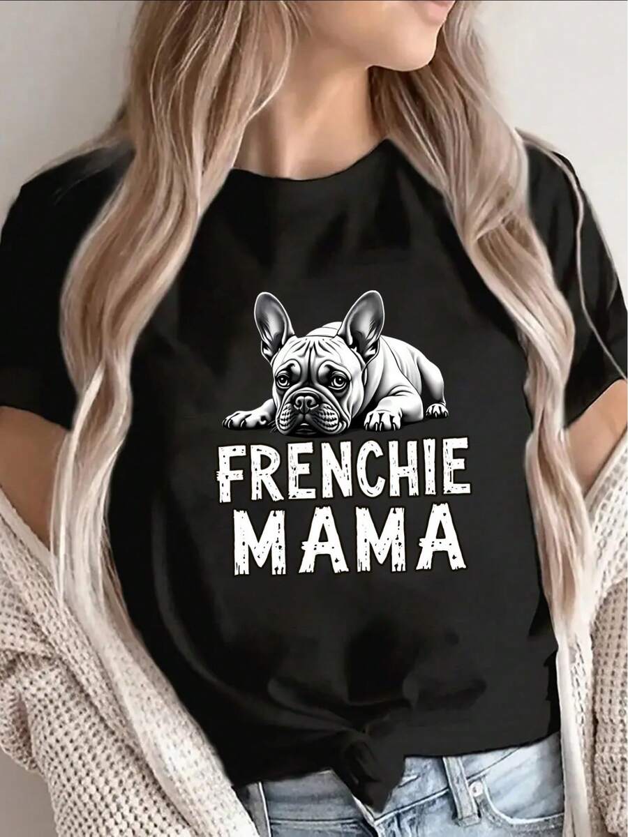 Women's T-Shirt For Spring And Summer - 黑色 - 查看 1