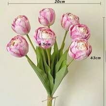 Best Recommended Artificial Flowers For Room Decor:1 Bouquet(3pcs) Artificial Tulip Flowers - Perfect For Weddings, Hotel & Office Decor | Spring Tabletop Ornament, Easter Decor, Home Decoration, Holiday Gift - Multicolor - View 7