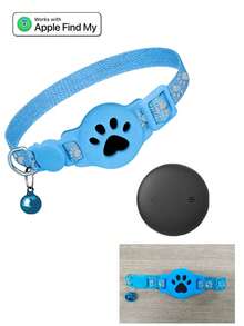 1pc Adjustable Reflective Cat Collar, Pet Cat Locator Collar Compatible With Apple Find My/ Find Hub Tracker, 7-9 Inch Animal Print Design, Detachable Collar For Cats - Multicolor - View 21
