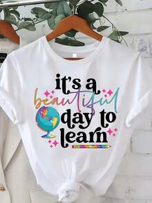 Women's T-Shirt For Spring And Summer - White - View 7