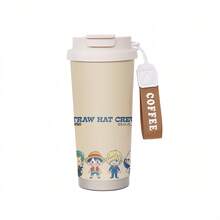 Miniso 海贼王草帽海贼团Q版人物保温咖啡杯，带腕带，不锈钢材质，带盖，双饮设计 - 彩色 - 查看 7