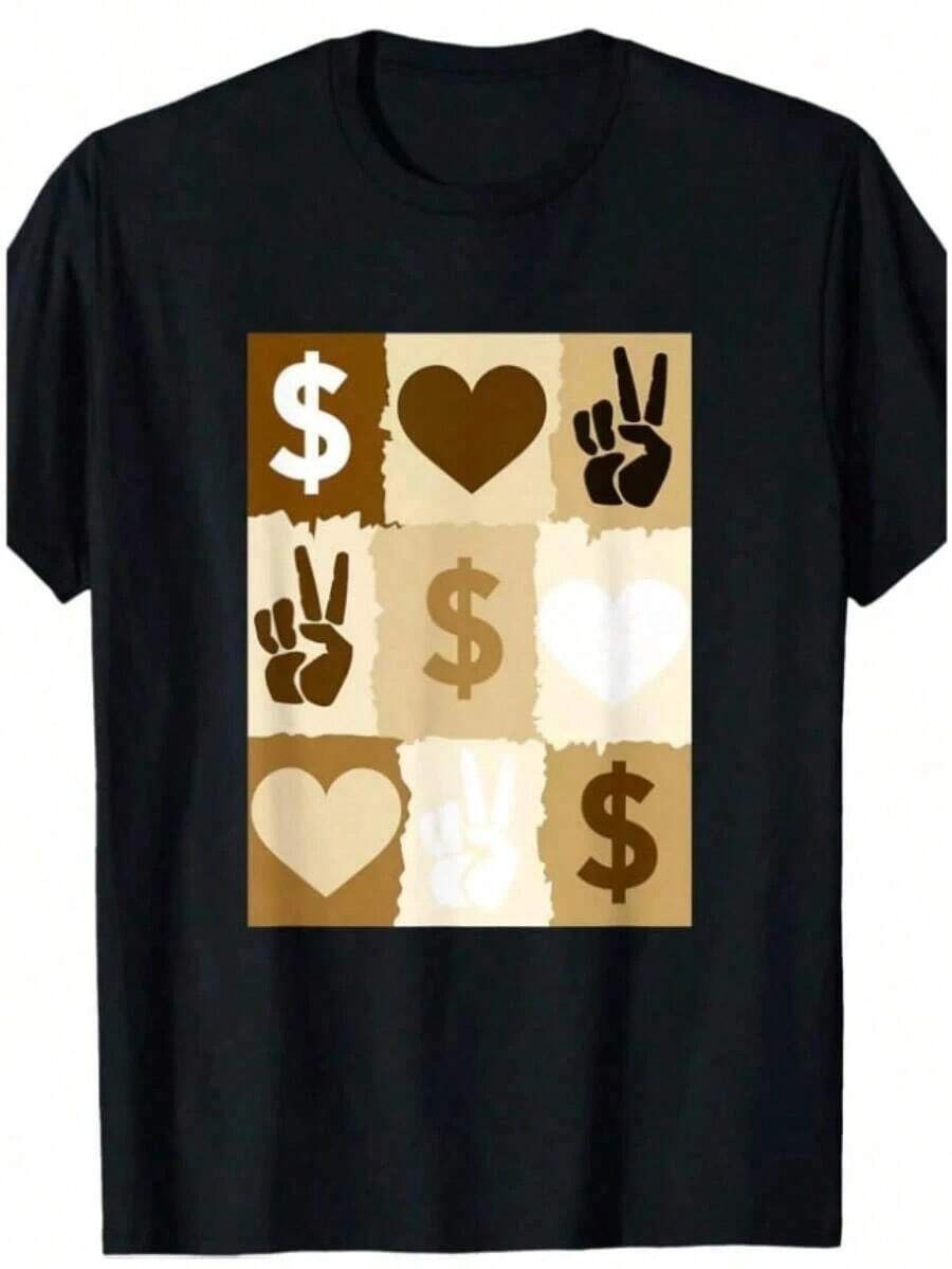 1 Piece Of Casual Fashion For Men And Women, Unisex Cotton T-Shirt, Y2K Hip-Hop Style, Harajuku Retro Streetwear, Printed With The Pattern "PlussizeMONEYplussizeLOVE", Black Short-Sleeved Crew Neck T-Shirt, Suitable For Casual Daily Wear. Soft Cotton, Comfortable For Everyday Wear, Lightweight And Breathable Fabric, Cute Style, Perfect For Vacation Wear, Women's T-Shirt. Versatile, Easy To Match, Suitable For Everyday Wear, Urban Style, Vacation Outfits, Weekend Outfits. - 1 - 查看 1