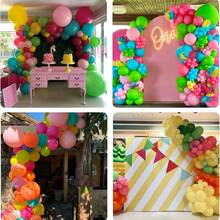 107pcs Summer Tropical Balloon Arch Garland Kit, Colorful Colorful Pink Green Blue Yellow Orange Balloon Garland Kit With Hawaii Balloons For Hawaiian Luau Aloha Birthday Babyshower Pool Party Decorations - View 6