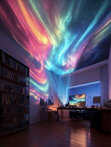 [Aurora Starry Sky Projector] 7 Light Effects Galaxy Aurora LED Star Sky Projection Lamp With Remote Control, USB Powered Night Light, Suitable For Bedroom, Camping, Wedding And Home Decor, Excellent Valentine's Day Gift - Multi-color light - View 8