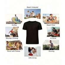 1 Floral Print Mother's Day T-Shirt For Mom, Grandma, Women, Men, Unisex Style, Sports T-Shirt, Party T-Shirt, Gift T-Shirt, Sizes S-4XL, 100% Cotton, Black - 黑色 - 查看 5
