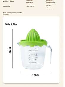1pc/2pcs Portable Manual Citrus Juicer With Measuring Cup, Handheld Press Lemon Orange Squeezer, Simple Fruit Pressing Tool, Practical Kitchen Gadget For Home, Dorm, Kitchen, Kitchen Supplies, Kitchen Practical Tool - Multicolor - View 8