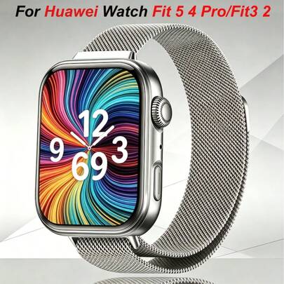 Exquisite Fashion Milan Magnetic Strap, For Huawei Watch Fit 5 4 Pro Quickly Adjust Replace Watch Straps, For Huawei Watch Fit 3/2 High-Quality Stainless Steel Upgraded Version, Suitable For Daily Work Lifestyle And Outdoor Life Formal Business Party Style, Unisex Wristband