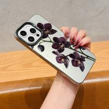 玫瑰彩繪黑色新款 Ind 鮮豔色彩銀色彩繪防震手機殼，適用於 Apple 15、P16、P16 Pro Max、P14 Pro Max、P13、P11、P12、XR、78G、A13 4G、A14、A04、A34 系列防摔卡通手機殼 - 彩色 - 查看 5