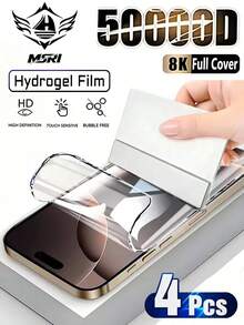 Navigator 4片裝-水凝膠螢幕保護貼軟膜，超薄高解析度，無氣泡安裝，觸控螢幕流暢，隱形膜痕，有效抗磨損，防指紋塗層減少油污附著，防水設計提升耐用度。貼合輕薄不影響手機殼安裝，兼顧保護與美觀。相容於 iPhone17e/17 Pro Max/17 Pro/17Air/17/16 Pro Max/16 Pro/16 Plus/16/15 Pro Max/15//14/13/12 及其他機型。 - 無色 - 查看 20