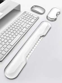 Sandaran Pergelangan Tangan Silikon Transparan, Cocok untuk Kerajinan dan Alat Tulis - Penopang Lengan Ergonomis, Bantalan Pergelangan Tangan Kantor, Bantalan Mouse, Sandaran Pergelangan Tangan untuk Seni Kuku, Set Sandaran Pergelangan Tangan Gel untuk Keyboard, Cocok untuk Kenyamanan Saat Bekerja dengan Keyboard dan Meja (Putih Transparan) - View 1