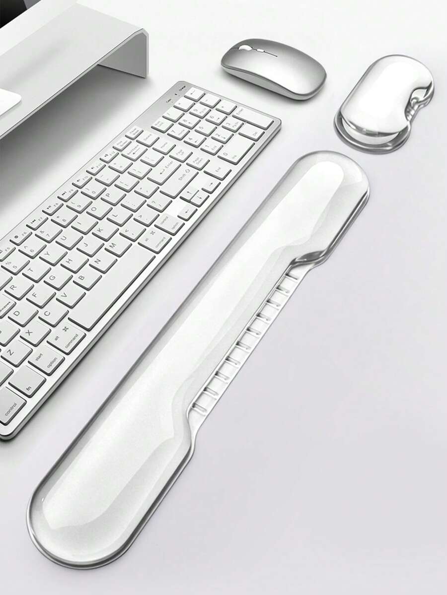 Sandaran Pergelangan Tangan Silikon Transparan, Cocok untuk Kerajinan dan Alat Tulis - Penopang Lengan Ergonomis, Bantalan Pergelangan Tangan Kantor, Bantalan Mouse, Sandaran Pergelangan Tangan untuk Seni Kuku, Set Sandaran Pergelangan Tangan Gel untuk Keyboard, Cocok untuk Kenyamanan Saat Bekerja dengan Keyboard dan Meja (Putih Transparan) - View 1