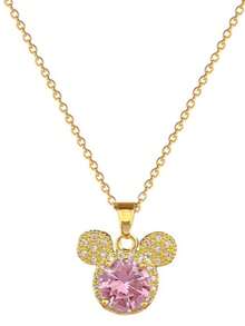 1 chiếc mặt dây chuyền hình chuột Minnie & Mickey đính đá rỗng tinh tế, dây chuyền dài thời trang làm quà tặng cho bé gái, phụ kiện Disney. - Nhiều màu - Xem 3