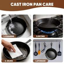 3 Pieces Bare Cast Iron Pot Set (6/8/10 Inches) - Heavy Duty Family Grade Sand Casting, Baked Paint, Stir Fry, Anti Stick Surface, For Oven/Grill/Campfire - Uniform Heat Dissipation, Suitable For Steak, Corn Tortillas, Baking - A Must-Have For Rural Style Kitchen Utensils - View 9