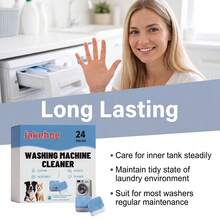 24-Pack | Laundry Cleaning Tablets | Powerful Scale Removal For Washing Machines | Dishwasher Cleaner For Drum/Wheel Washers | No Residue | Essential For Home Cleaning - Solid State - View 6