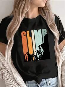 Short-Sleeved T-Shirt With Round Neck And Soft Print For Coffee Lovers, Casual, For Everyday And Relaxed Wear. - Hitam - View 1