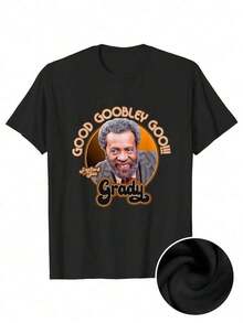 Grady Wilson "Good Goobley Goo!!!" Graphic T-Shirt - Men's Casual T-Shirt Inspired By Sanford & Son, Black Cotton Short Sleeve With Orange Print, Perfect Gift For Fans And Birthdays, All Season Clothing | Vibrant Design | Machine Washable, Cute T-Shirts - 黑色 - 查看 8