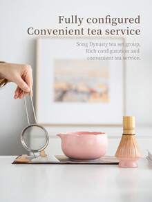 6件/9件套日式陶瓷抹茶茶具,包含抹茶碗、抹茶筅、抹茶杯、搅拌棒、茶匙、茶碗套装、抹茶冲泡工具、甜点及饮品制作工具、旅行收纳袋礼盒套装、宋代抹茶搅拌套装、抹茶爱好者礼物 - 彩色 - 查看 12