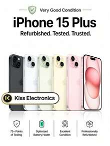 Apple IPhone 15 Plus - Fully Unlocked Very Good - Grade B Condition Refurbished - Hitam - View 1