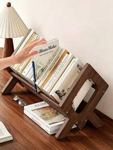 1 chiếc kệ sách để bàn nhỏ gọn bằng tre và kim loại - Thiết kế nghiêng giúp dễ dàng lấy sách, giá đựng sách văn phòng (cần lắp ráp) - Nhiều màu - Xem 1