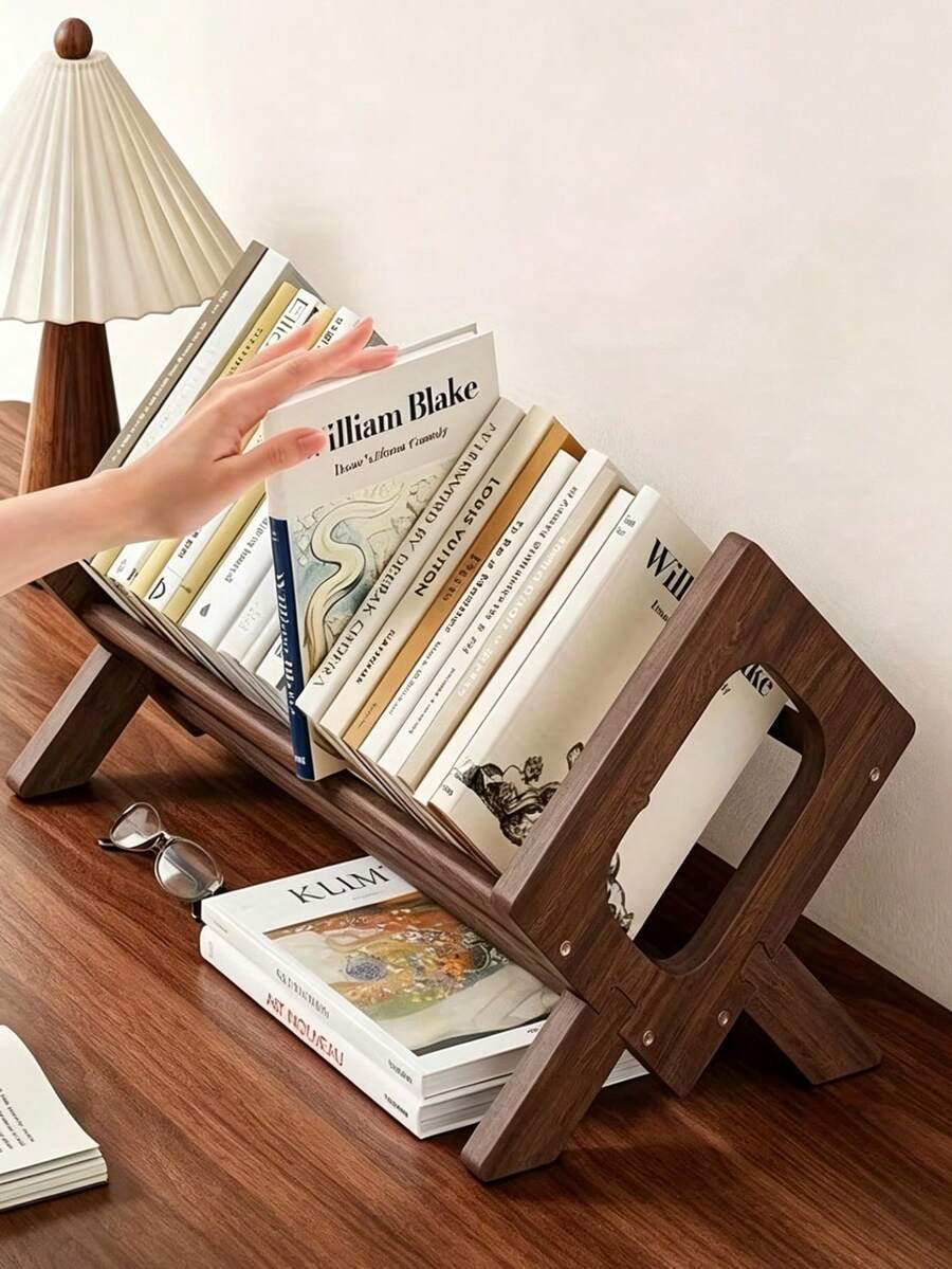 1 chiếc kệ sách để bàn nhỏ gọn bằng tre và kim loại - Thiết kế nghiêng giúp dễ dàng lấy sách, giá đựng sách văn phòng (cần lắp ráp) - Nhiều màu - Xem 1