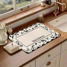 1pc Spring Floral Pattern Kitchen Countertop Mat, Washing Machine & Dryer Top Protective Pad, Diatomite, Washing Machine Dust Cover, Kitchen Accessories, Anti-Slip, Suitable For Laundry Room, Bathroom, Home & Room Decor - Spring Flowers - View 7
