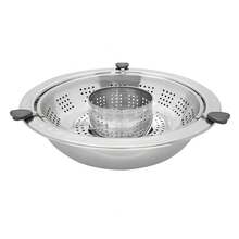 WOBENFOG Rotary Hot Pot, 16.7in Lifting Hot Pot, Stainless Steel Shabu Shabu Pot With Lifting Strainer For 8-12 People, Removable Divider Pot Compatible With Gas, Induction & Ceramic Stoves - View 4