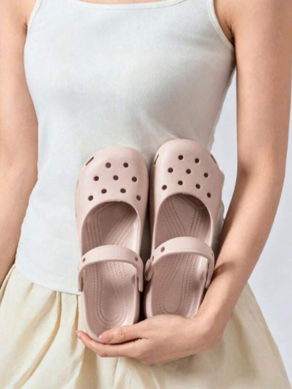 2026 Summer New Women's Criss-Cross Ballet Hollow Sandals, EVA Thick-Soled Cloud Slippers, Beach Water Shoes, Non-Slip Breathable Casual Sandals, Factory Wholesale Home Slippers, Bathroom Style