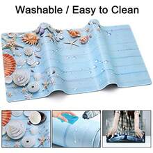 Desk Mat, Large Mouse Pad 35''*15.6''*0.12'' XXL Extended Gaming Mouse Pad Mat with Non-Slip Base Stitched Eges Mousepad for Computer, Office, Keyboard and Laptop - Sea Shell - B5Concha marina - Ver 4