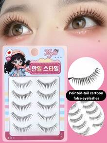 5 pares de pestañas invisibles de diablo con cola puntiaguda, pestañas grandes naturales, suaves y ligeras, cómodas para citas y fiestas - Pestañas Spiky Manga - Ver 3